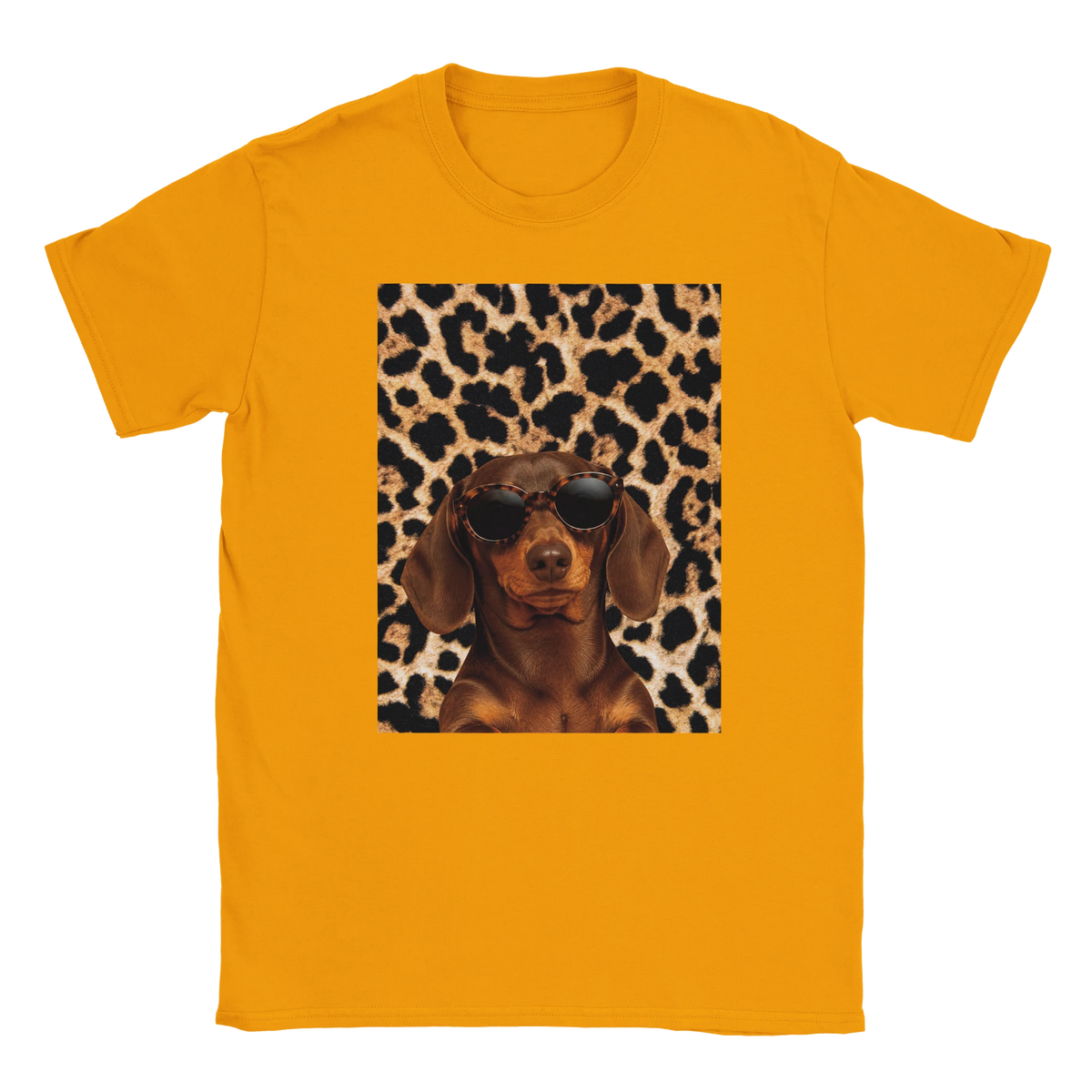 gul t-shirt med taxmotiv