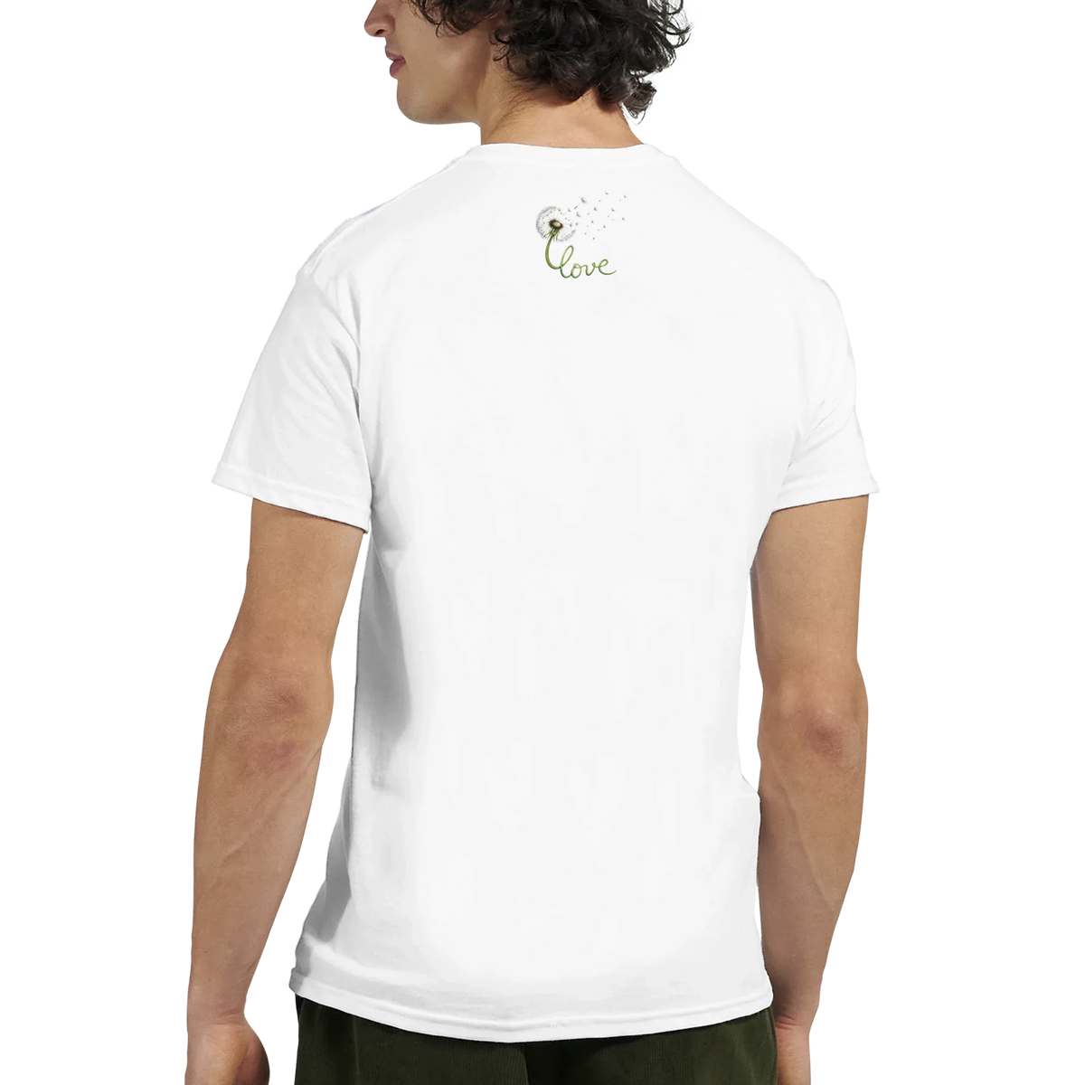 Sportgrå t-shirt med tax och maskrosor i akvarellstil