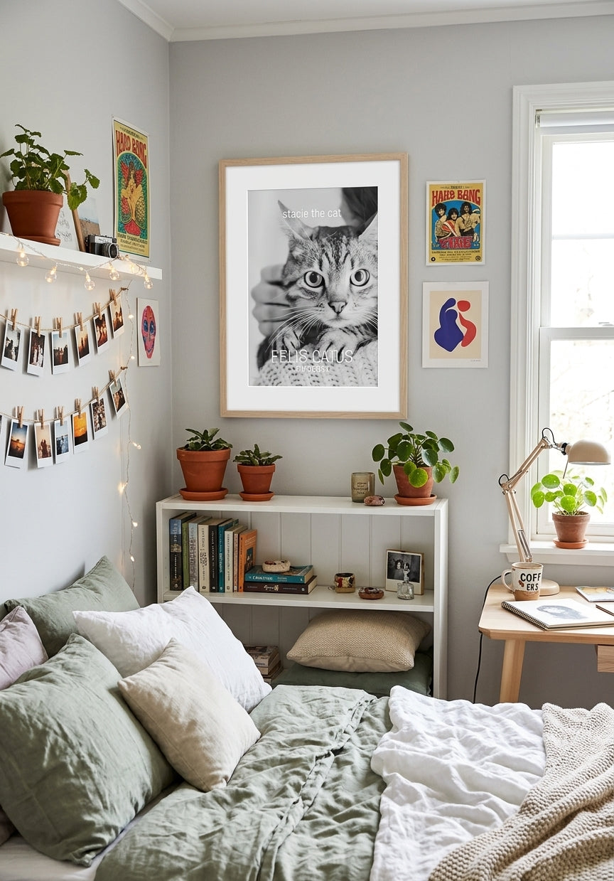 svartvit poster med personlig bild och text